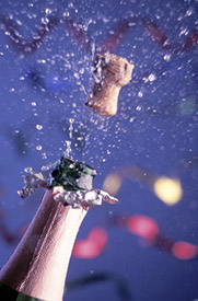 Popping champagne cork